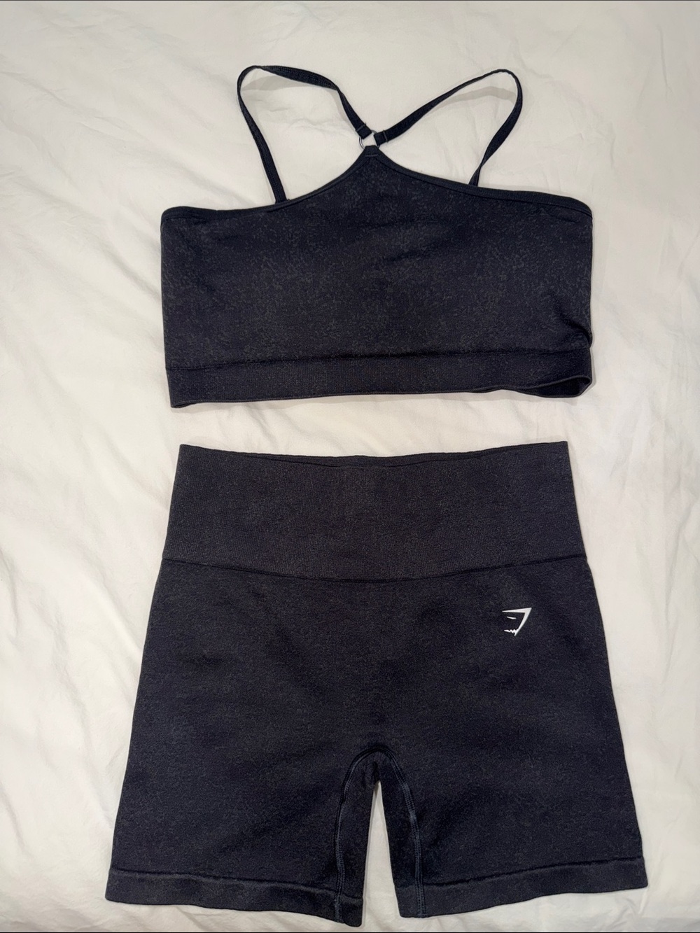 Gymshark Black High-Rise Shorts and bra